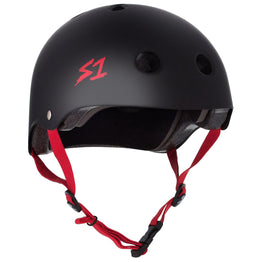 S1 Lifer Helmet - Matt Black W/Red Strap