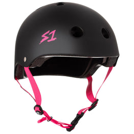 S1 Lifer Helmet - Matt Black W/Pink Strap